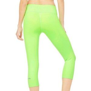 Pristine limited edition Alo yoga neon leggings S